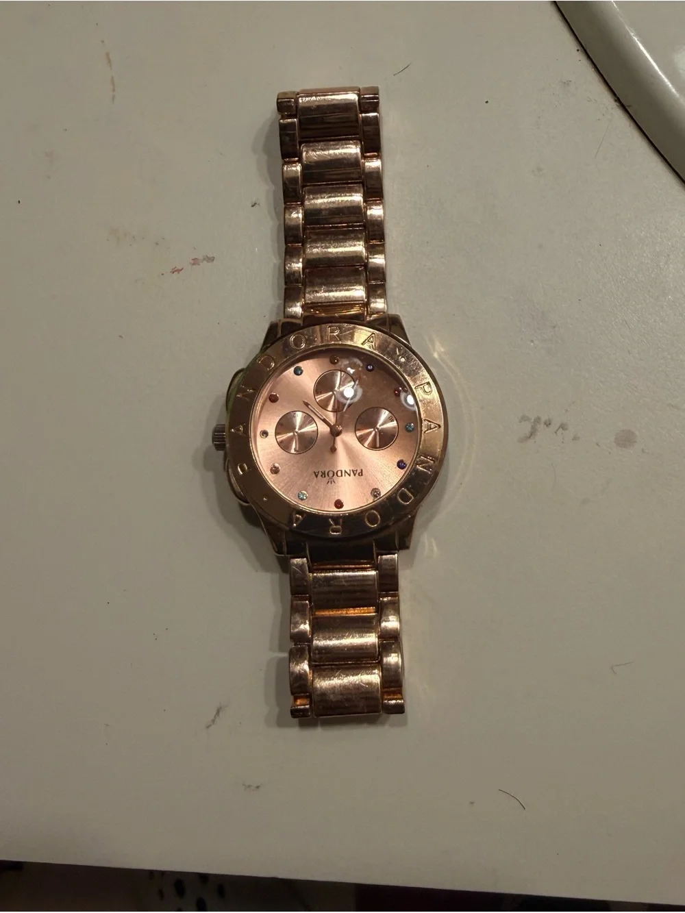 Pandora Rose Gold Bracelet Watch with Crystal Accents
